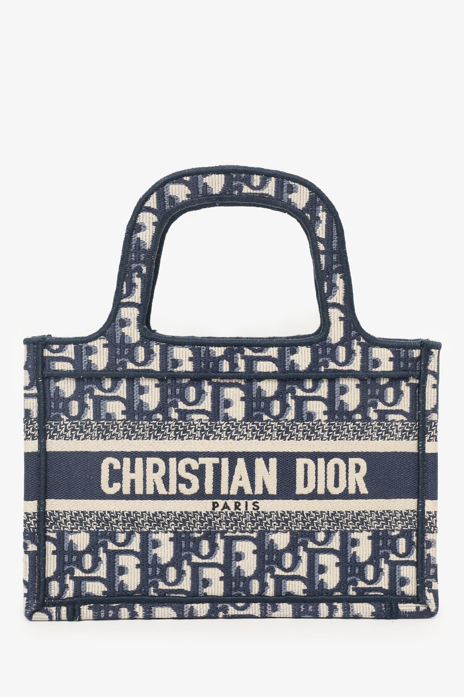 Christian D1OR 2020 Navy Oblique Mini Book Tote