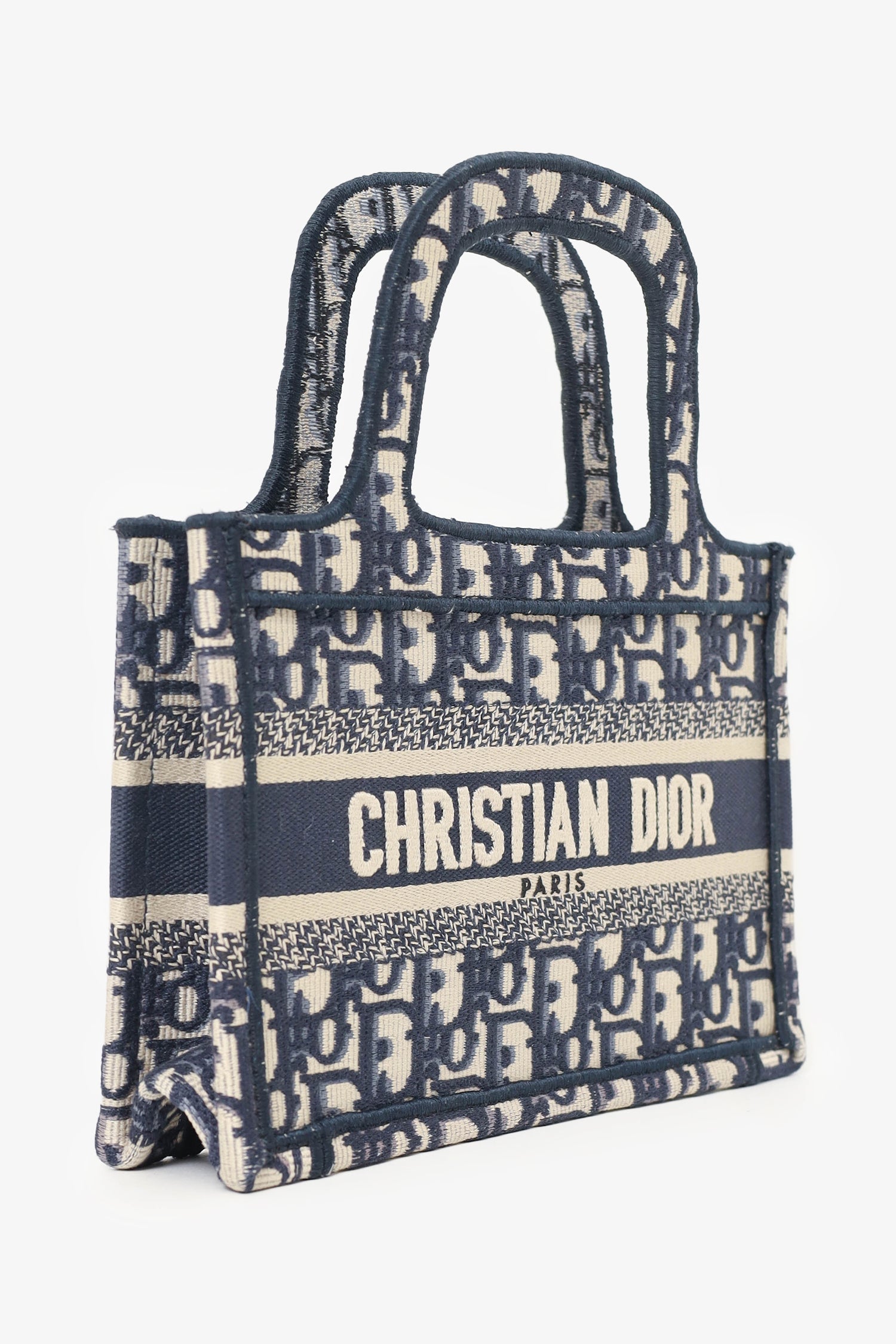 Christian D1OR 2020 Navy Oblique Mini Book Tote