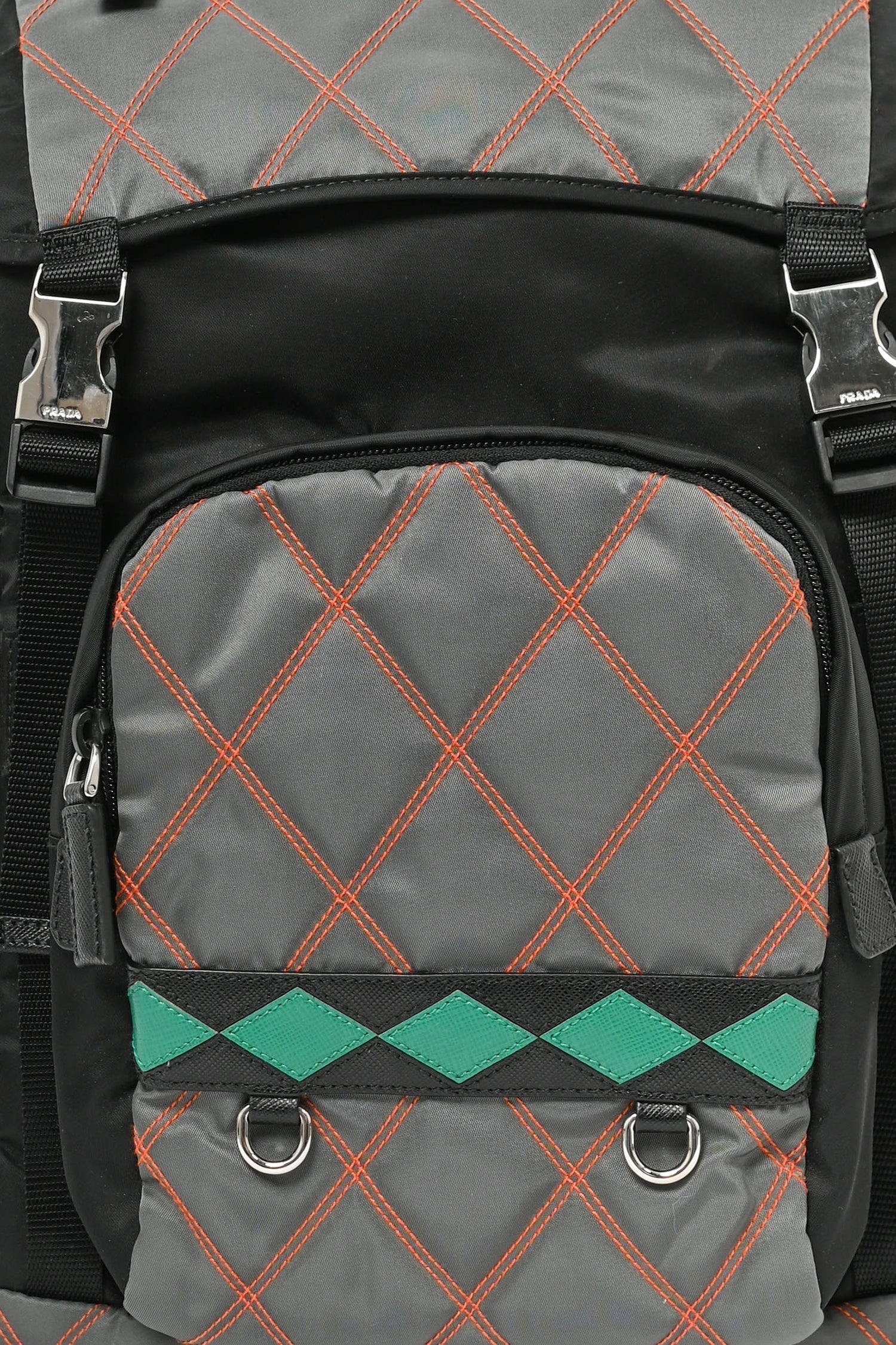 PRD 2017 S/S Runway Grey/Multi Nylon Contrast Stitch Backpack