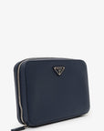 PRD 2021/2 Navy Saffiano Leather Zip Around Clutch Mens