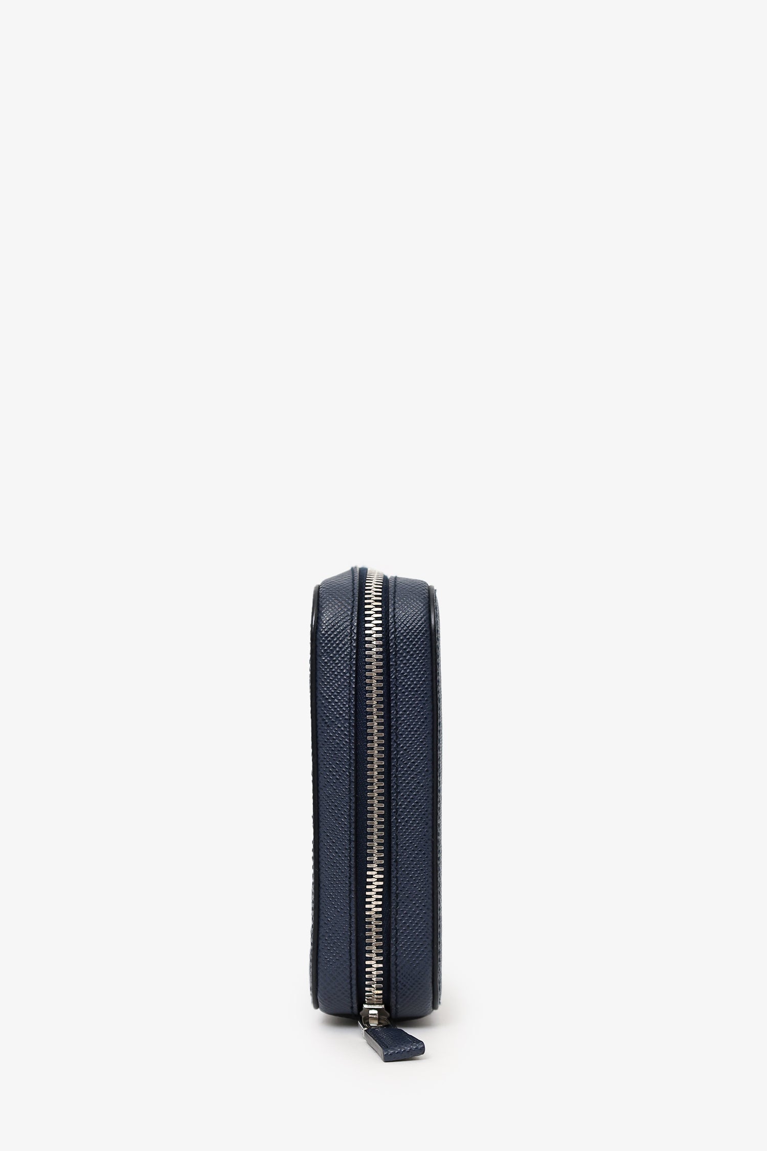 PRD 2021/2 Navy Saffiano Leather Zip Around Clutch Mens
