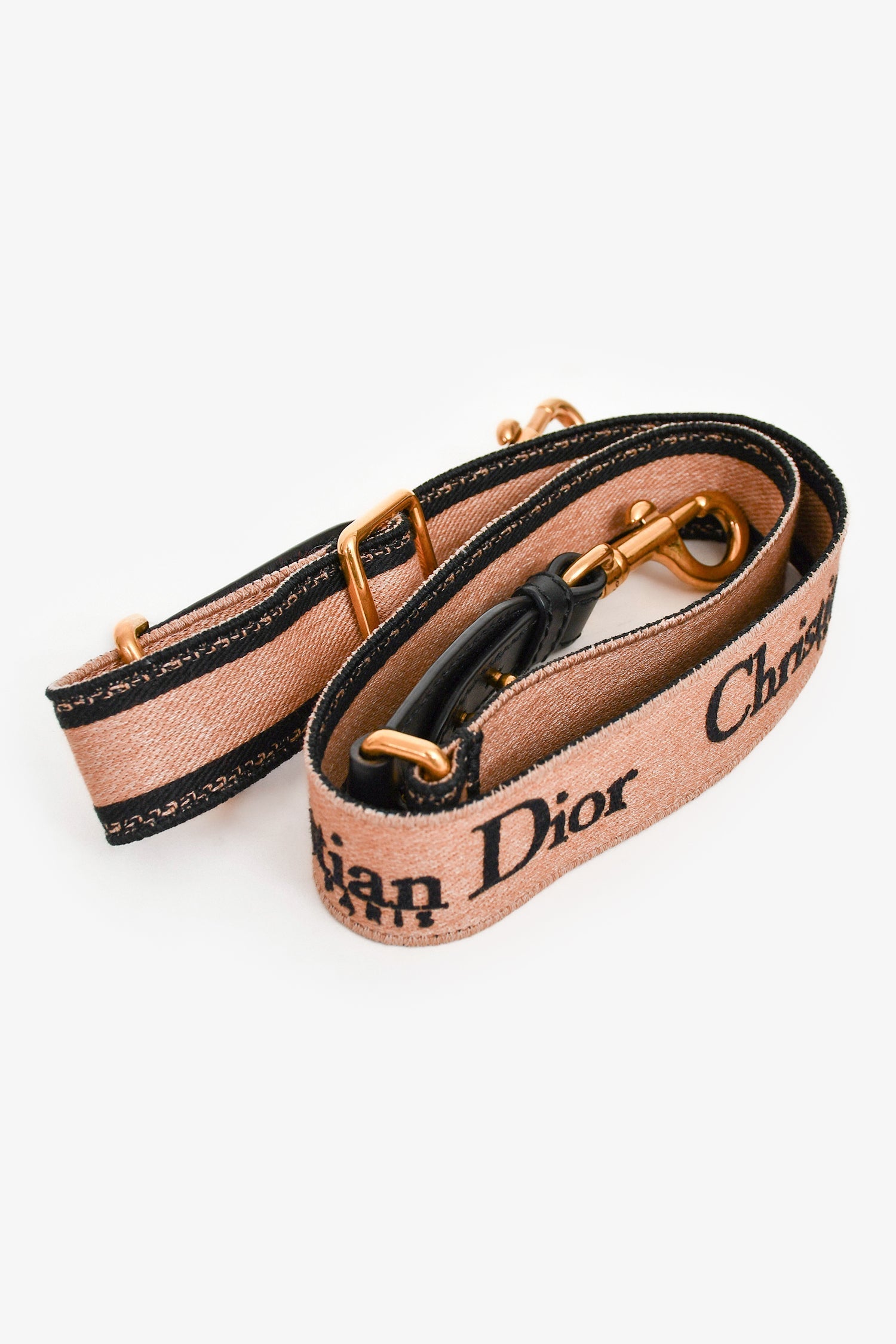 Christian D1OR Brown/Black Canvas/Leather Bag Strap
