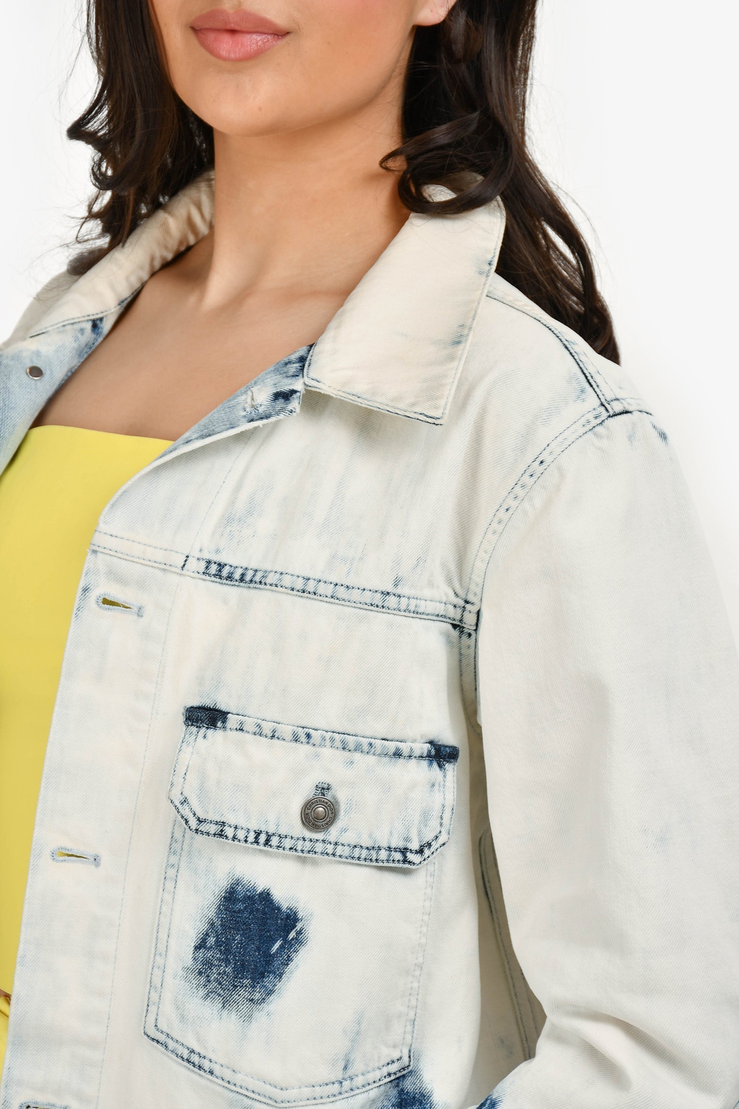 Christian D1OR Blue Denim Washed Jacket Size 34