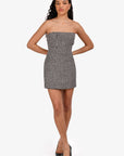 Christian D1OR Black/ White Houndstooth Wool/Cashmere Bustier Dress Size 40