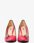 PRD Black/Pink Leather Button Pumps Size 36