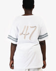 Christian D1OR 2022 White/Grey Embroidered Ribbon Logo T-Shirt Size M Mens