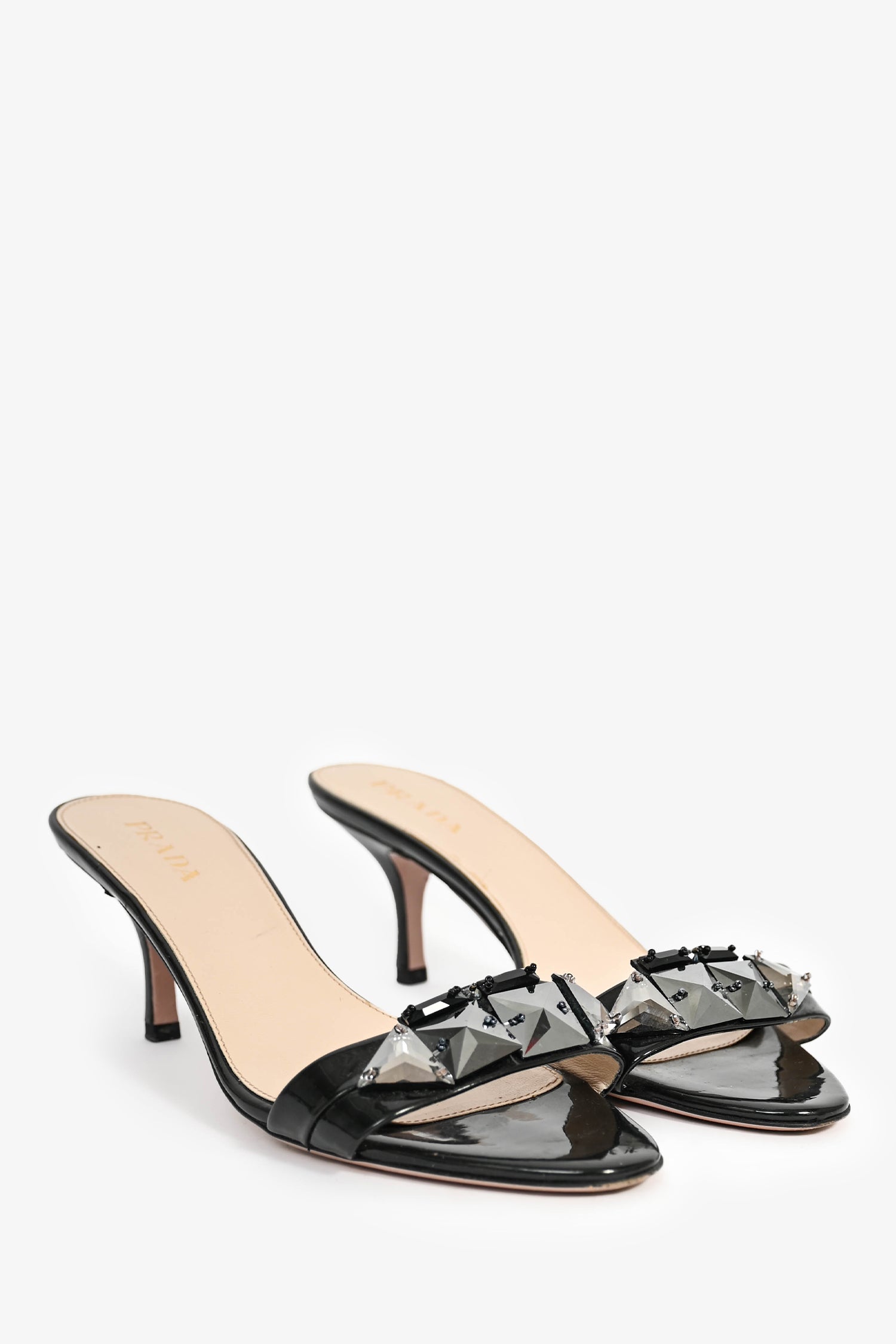 PRD Black Embellished Kitten Heels Size 39.5
