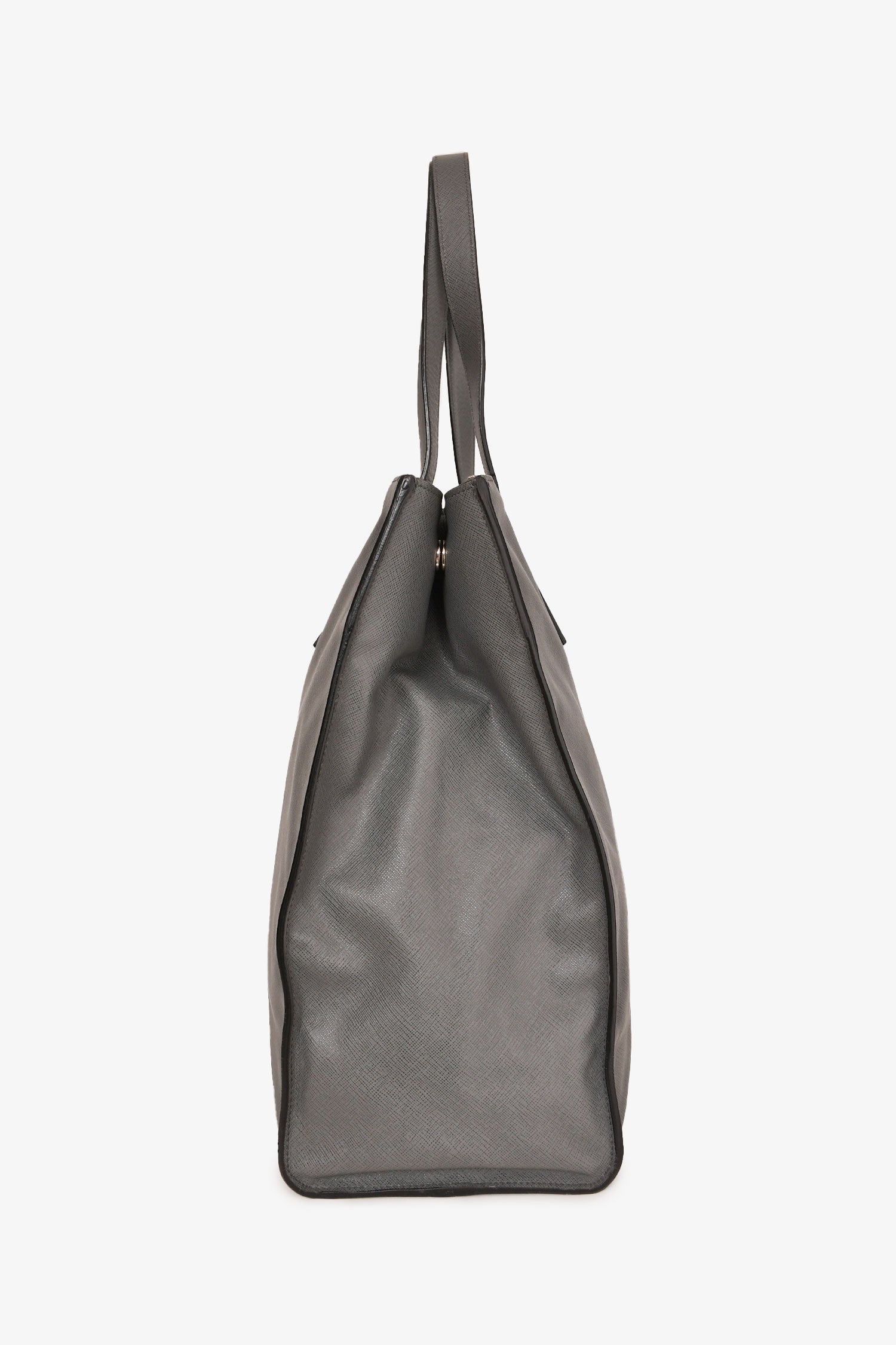 PRD Grey Saffiano Leather Travel Tote