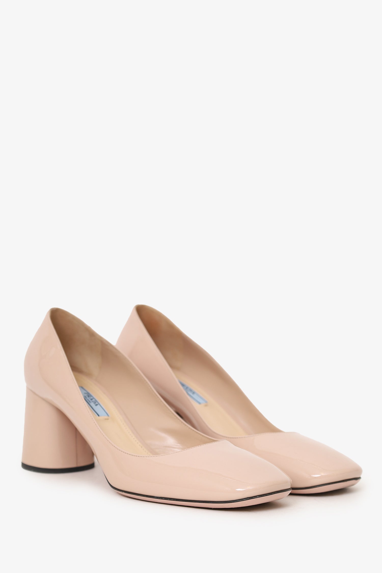 PRD Beige Patent Leather Round Toe Pumps Size 39
