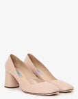 PRD Beige Patent Leather Round Toe Pumps Size 39