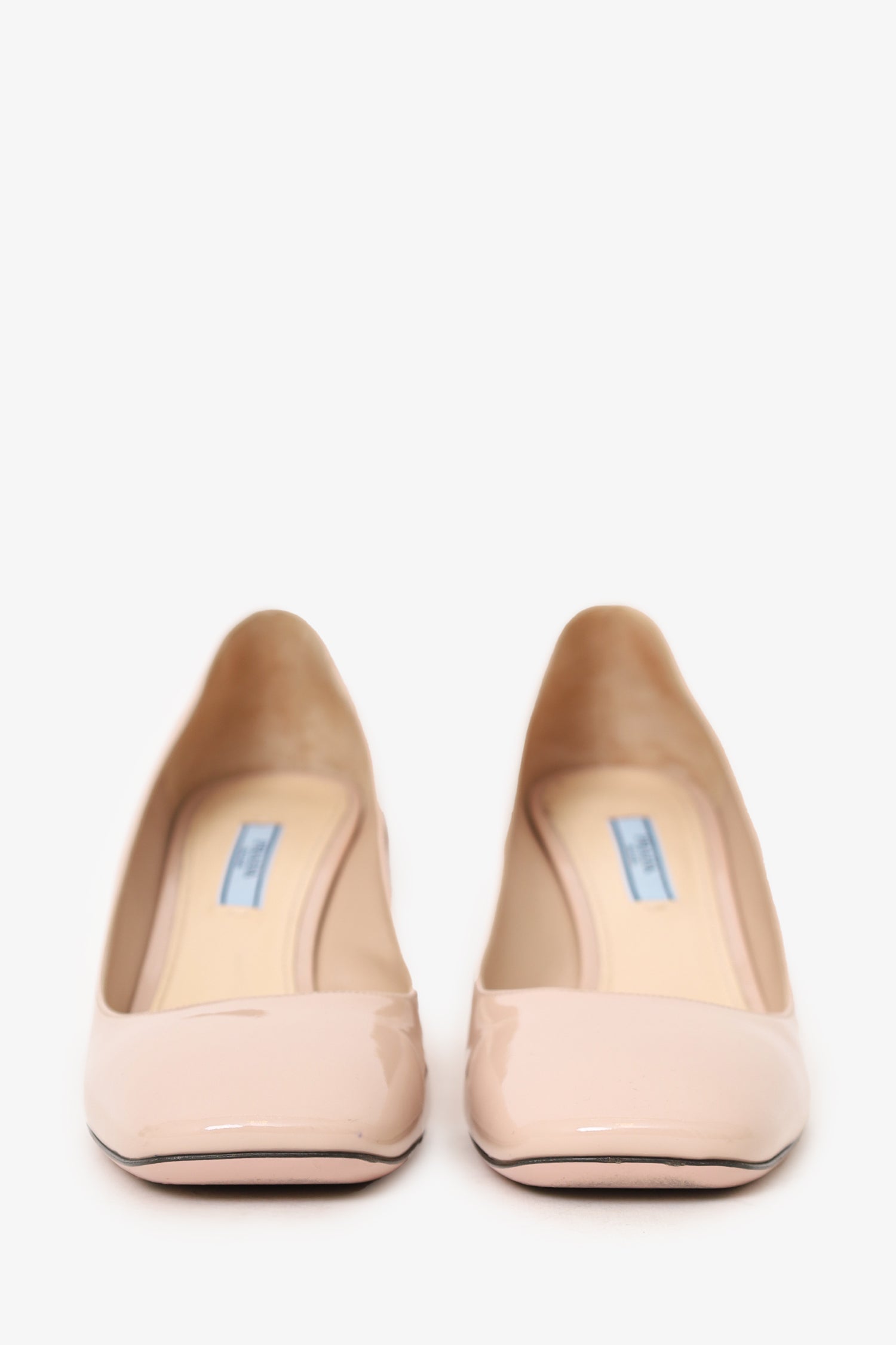 PRD Beige Patent Leather Round Toe Pumps Size 39