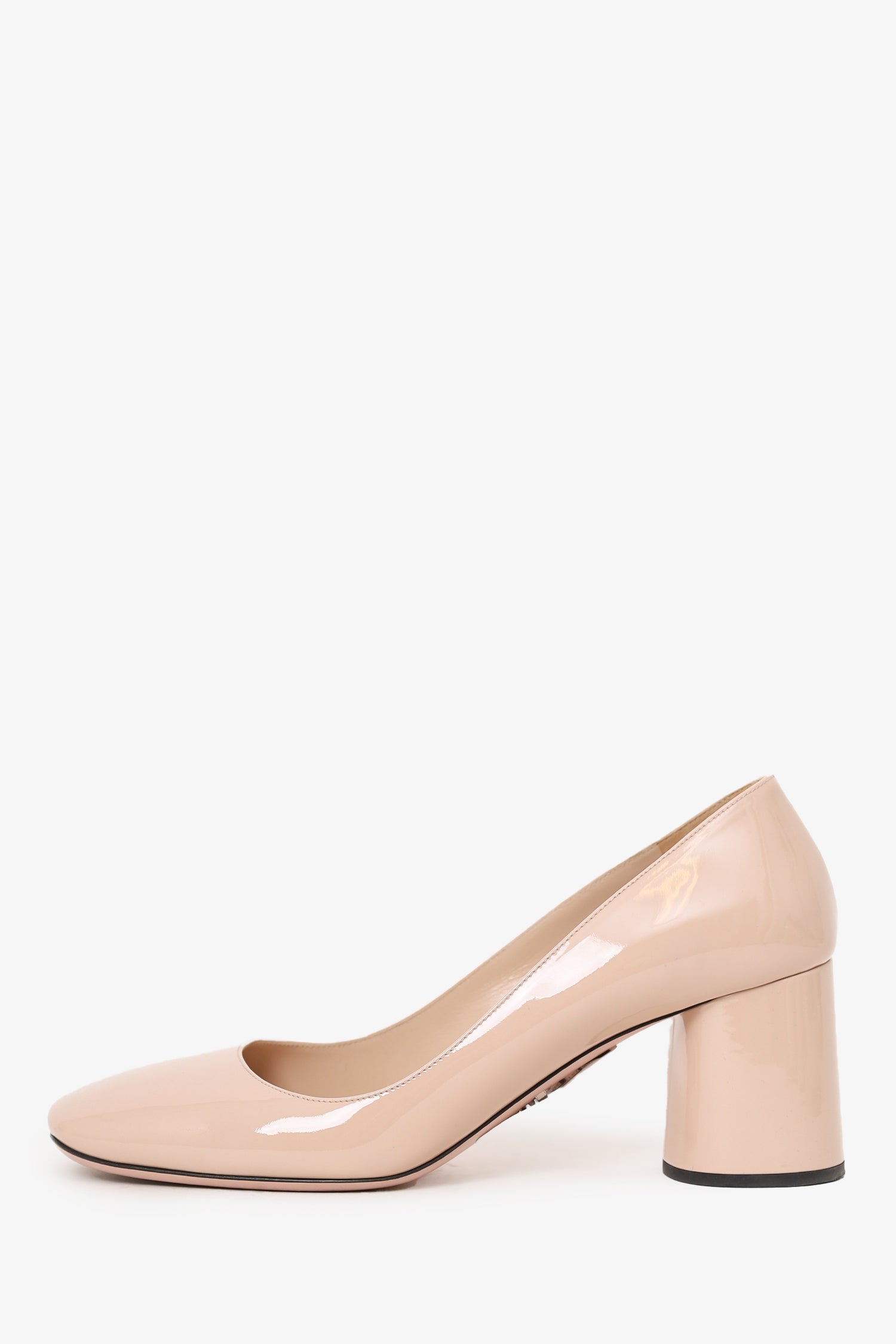 PRD Beige Patent Leather Round Toe Pumps Size 39