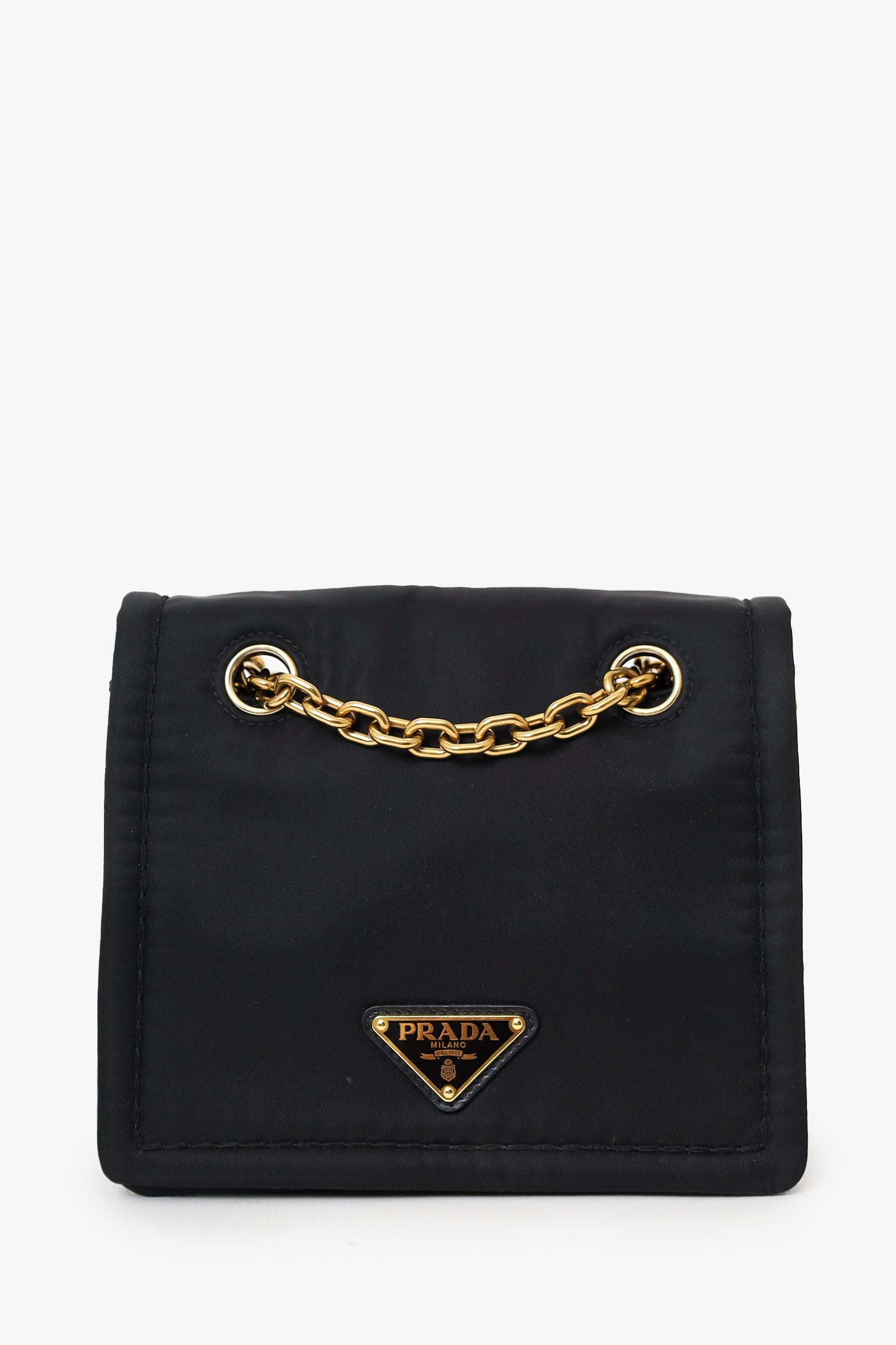 PRD Black Nylon Chain Shoulder Bag