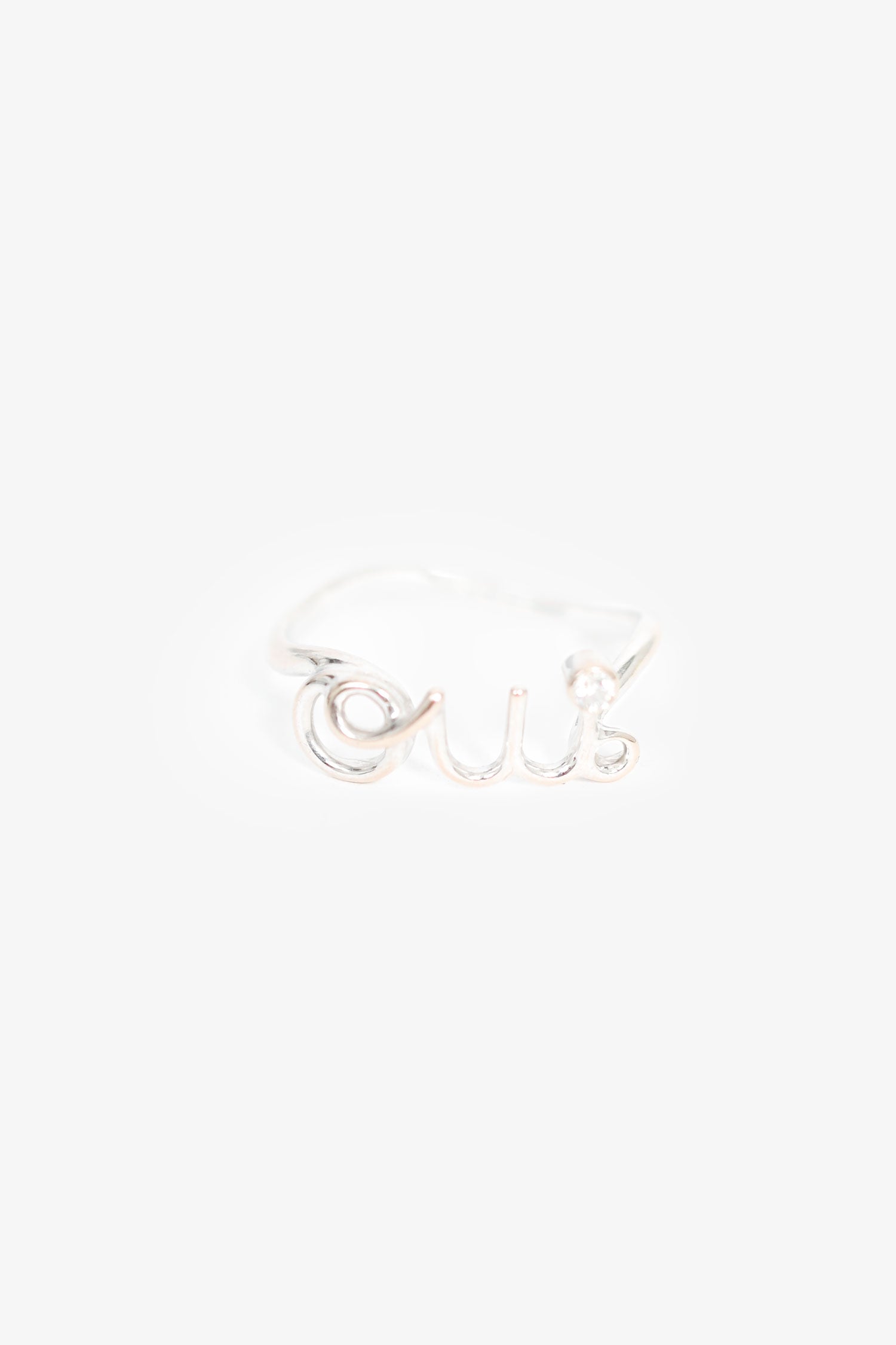 Christian D1OR 18K White Gold Diamond 'Oui 'Ring Size 6.5