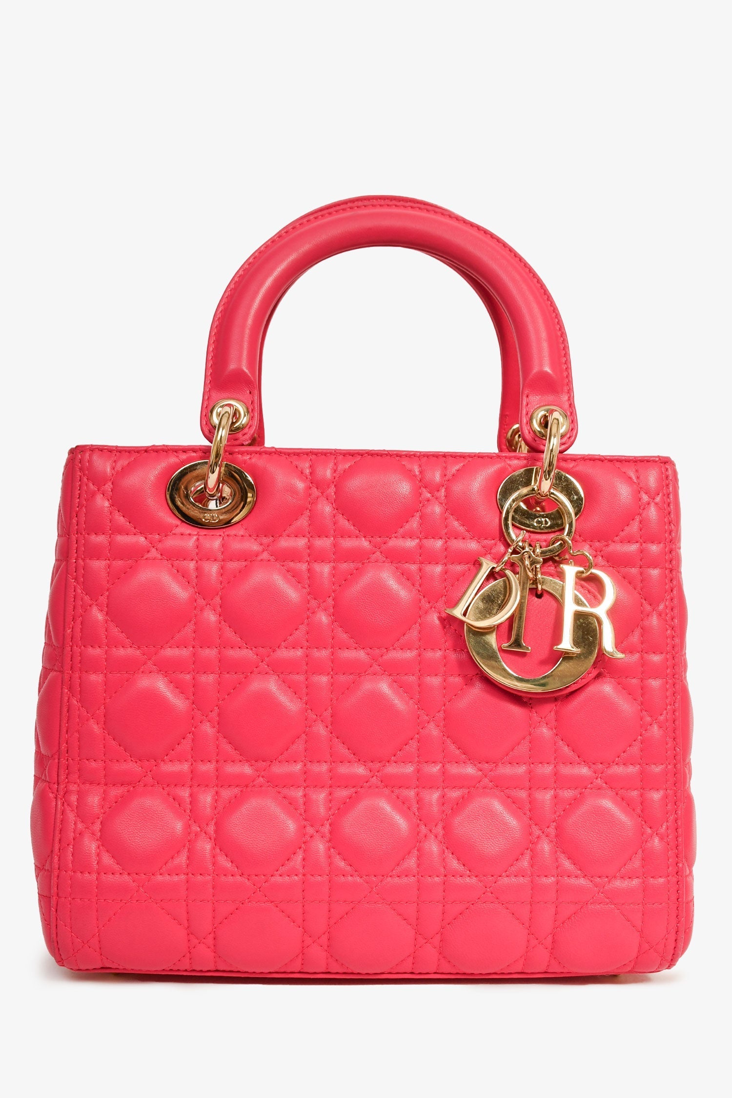 Christian D1OR 2013 Pink Leather Medium 'Lady D1OR' Top Handle Bag