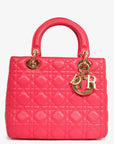 Christian D1OR 2013 Pink Leather Medium 'Lady D1OR' Top Handle Bag