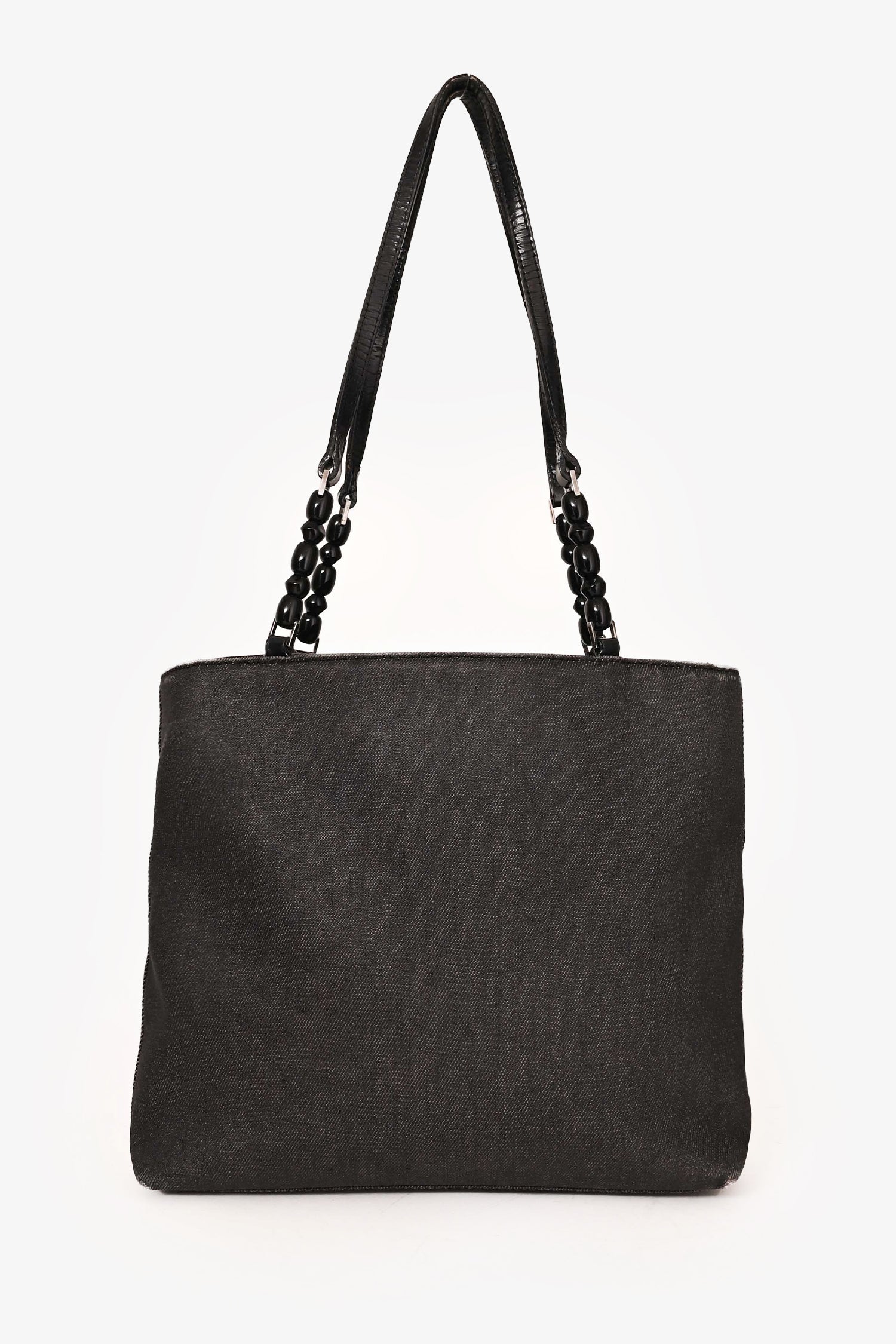 Christian D1OR 2001 Grey Denim Maris Pearl Tote