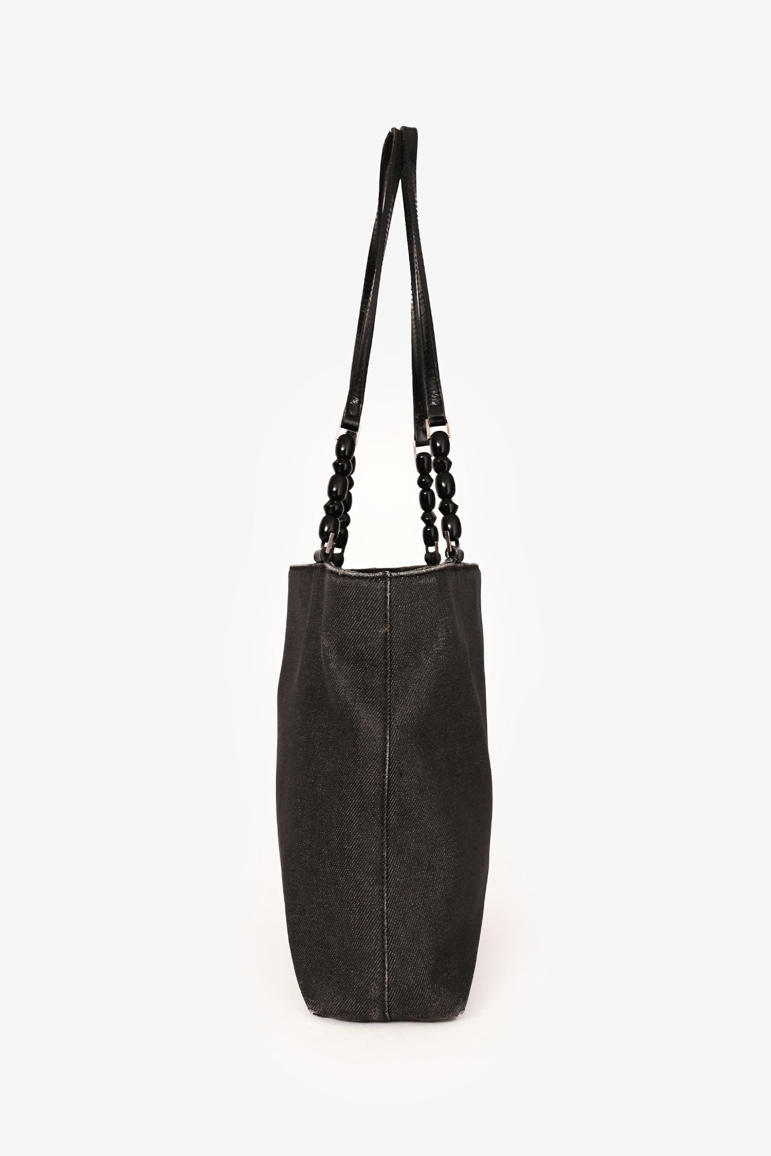 Christian D1OR 2001 Grey Denim Maris Pearl Tote