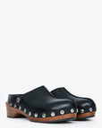 Christian D1OR Black Leather D1ORquake Clogs Size 37