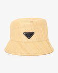 PRD Beige Straw Triangle Logo Bucket Hat Size S
