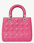 Christian D1OR 2013 Pink Cannage Leather Lady D1OR Top Handle with Strap