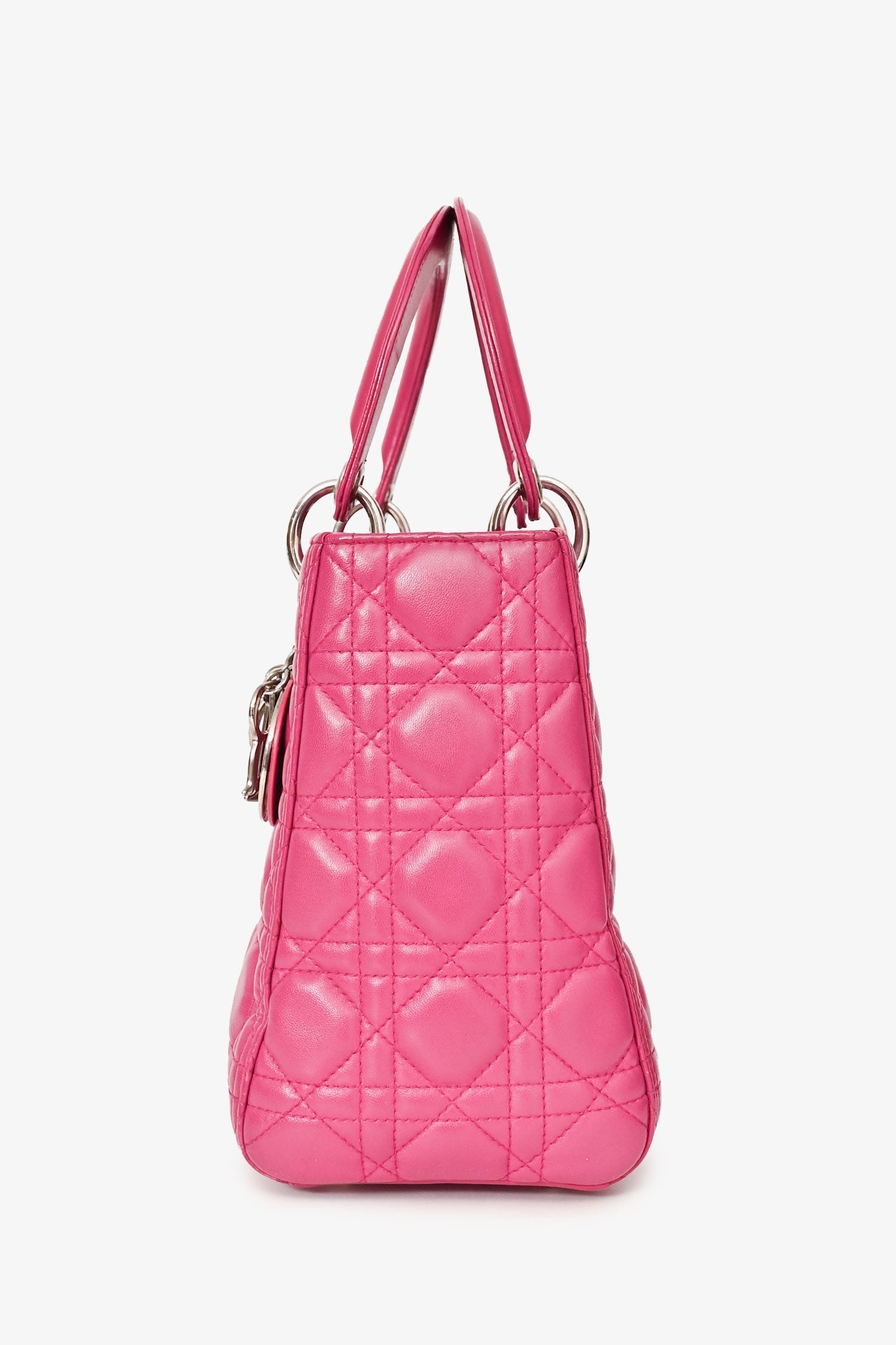 Christian D1OR 2013 Pink Cannage Leather Lady D1OR Top Handle with Strap