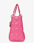 Christian D1OR 2013 Pink Cannage Leather Lady D1OR Top Handle with Strap