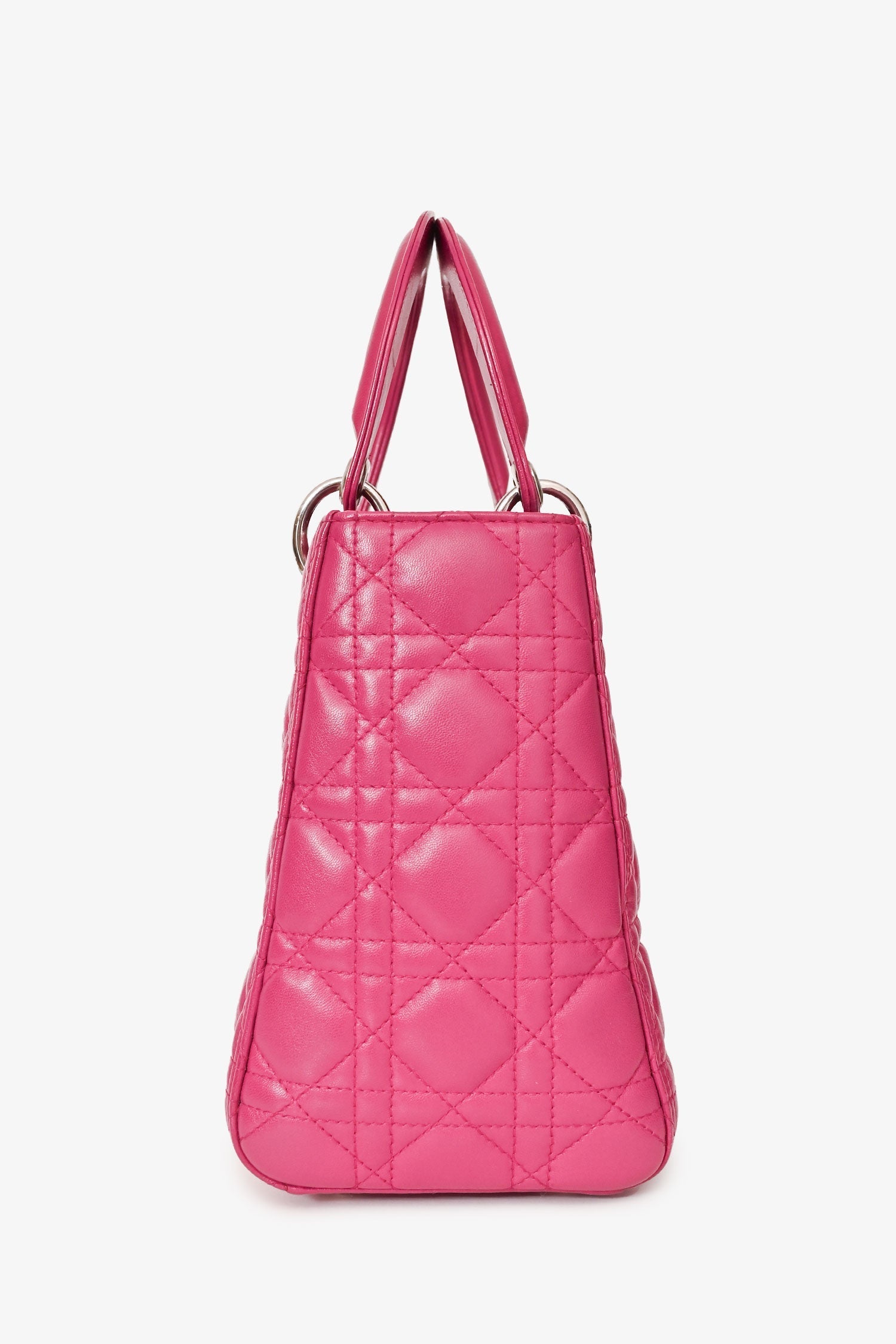 Christian D1OR 2013 Pink Cannage Leather Lady D1OR Top Handle with Strap