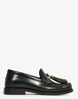 Christian D1OR Black Leather 'D-Academy' Tassel Loafers Size 35.5