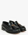 Christian D1OR Black Leather 'D-Academy' Tassel Loafers Size 35.5