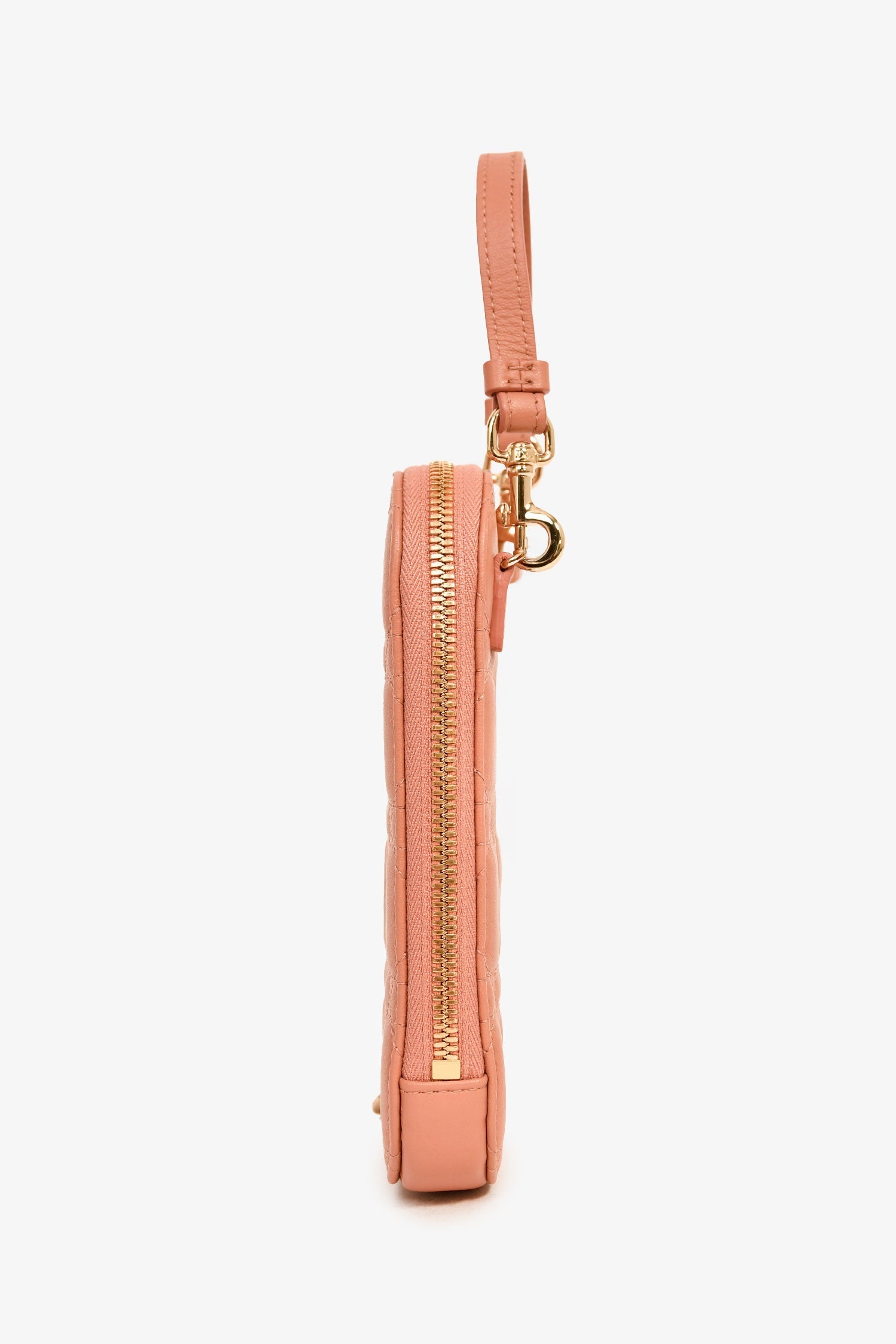 Christian D1OR 2020 Pink Cannage Leather Call'in D1OR Phone Holder with Chain Strap