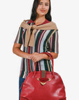 Christian D1OR 2007 Red Leather Large Western Top Handle Bag