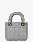 Christian D1OR 2015 Grey Leather Cannage Mini Lady D1OR with Strap
