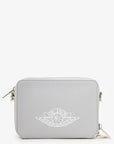 Christian D1OR  X Air Jordan 2020 Grey Grained Calfskin Wings Crossbody Mens