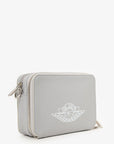 Christian D1OR  X Air Jordan 2020 Grey Grained Calfskin Wings Crossbody Mens