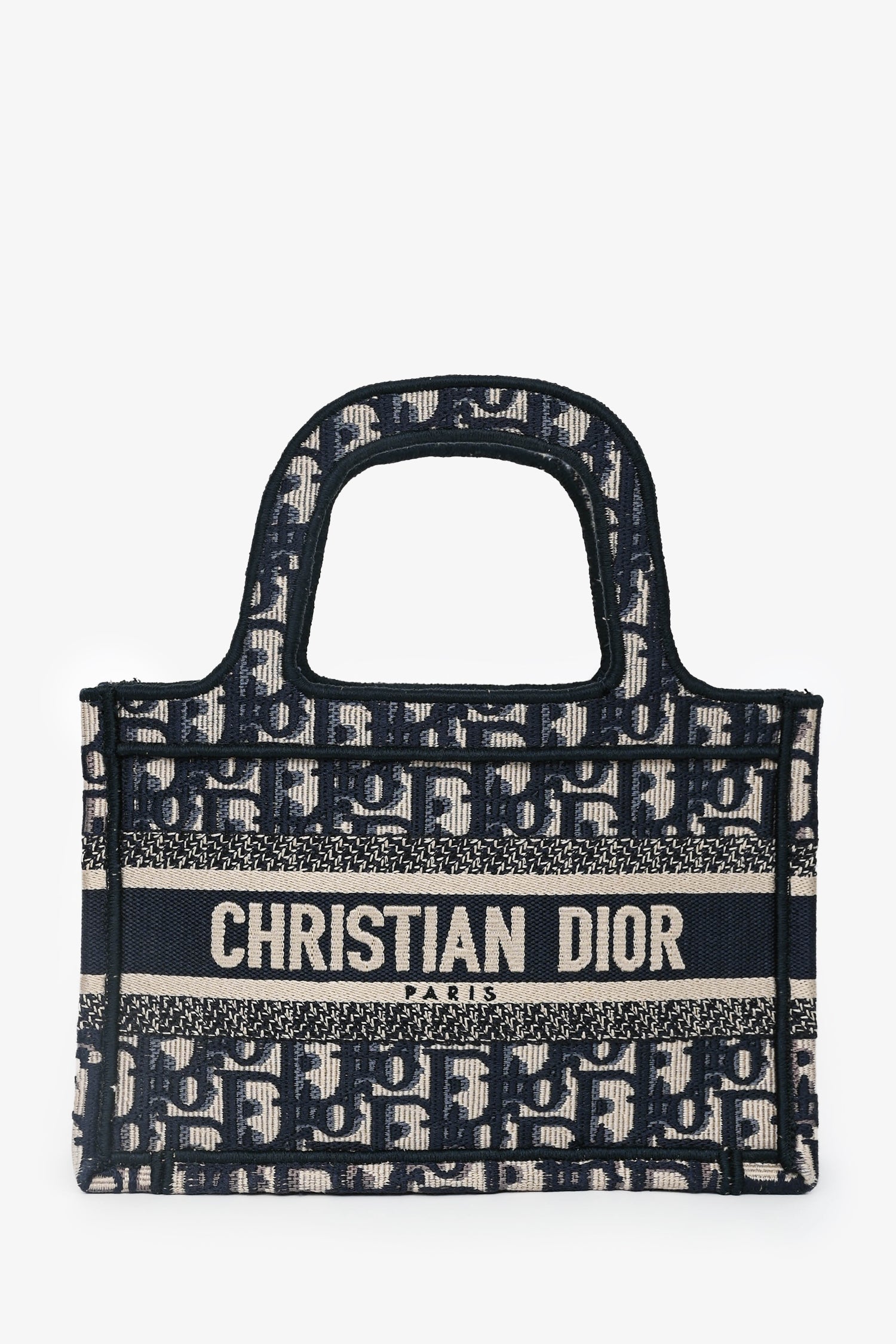 Christian D1OR 2019 Navy Oblique Mini Book Tote