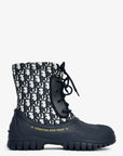 Christian D1OR Blue Oblique D-Venture Jacquard Boots Size 37.5