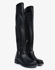 Christian D1OR Black Leather Thigh High Boots Size 9