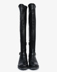 Christian D1OR Black Leather Thigh High Boots Size 9