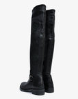 Christian D1OR Black Leather Thigh High Boots Size 9