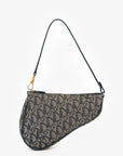 Christian D1OR Blue D1ORissimo Canvas Saddle Pochette
