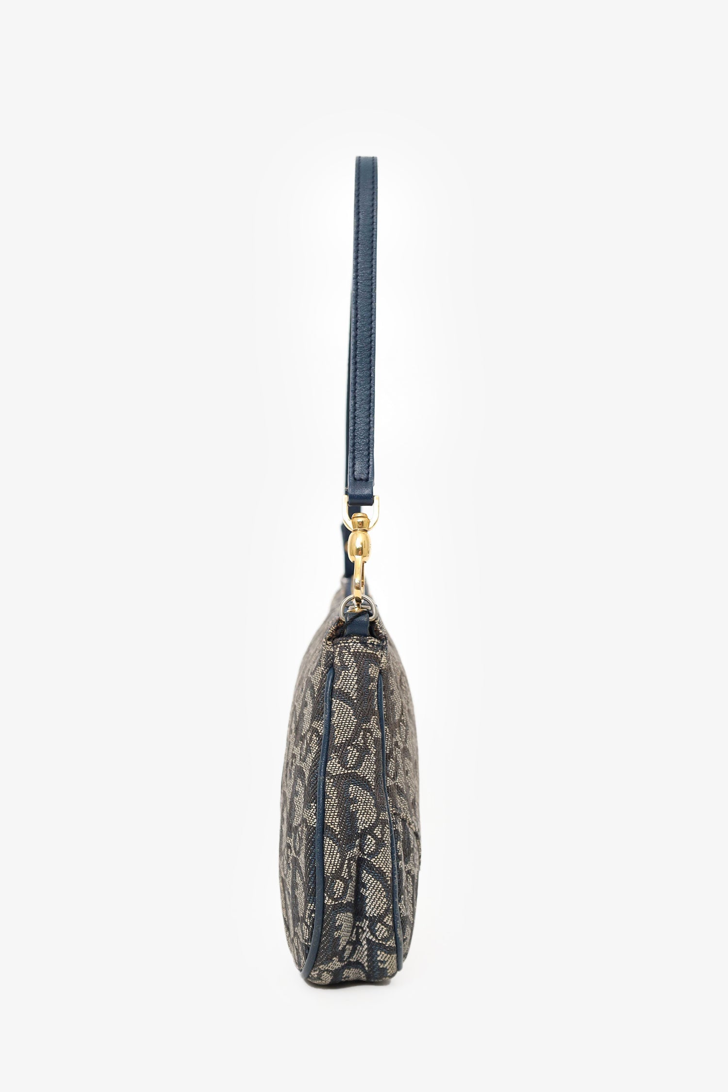 Christian D1OR Blue D1ORissimo Canvas Saddle Pochette