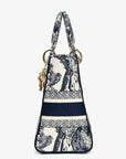 Christian D1OR 2022 Navy/White Jacquard D-Lite Medium Top Handle with Strap