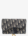 Christian D1OR 2022 Navy Oblique Jacquard Saddle Belt Pouch