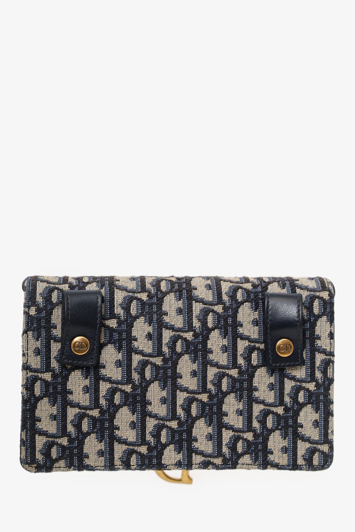 Christian D1OR 2022 Navy Oblique Jacquard Saddle Belt Pouch