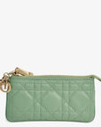 Christian D1OR 2022 Green Leather Cannage Coin Pouch