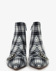 Christian D1OR Black/White Plaid 'D1OR Gang' Tartan Ankle Boots Size 38.5