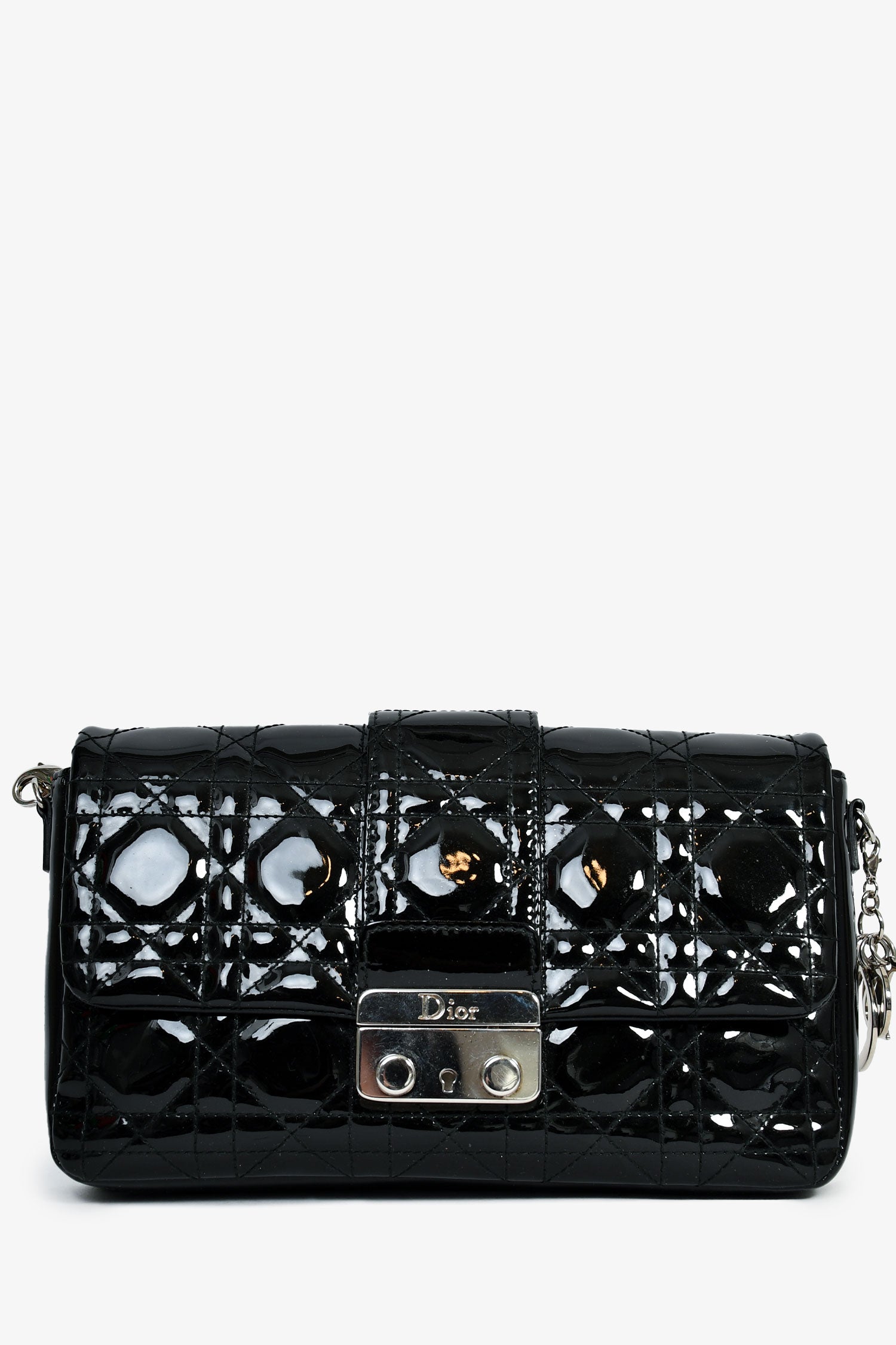 Christian D1OR Black Patent Leather 'Miss D1OR' Crossbody Bag