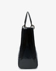 Christian D1OR 2009 Black Patent Large Lady D1OR Top Handle With Strap