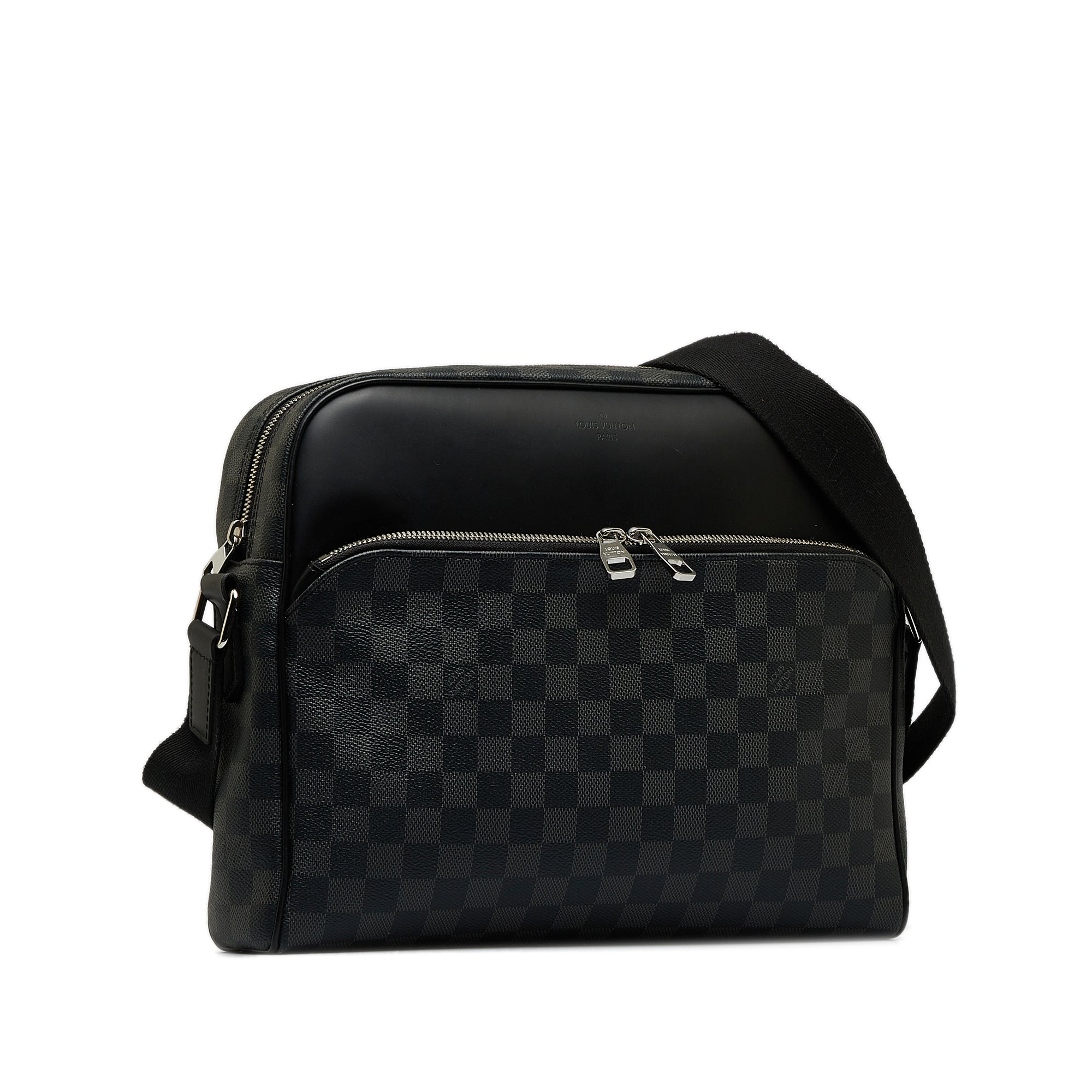 Black LV Damier Graphite Dayton Reporter MM Crossbody Bag